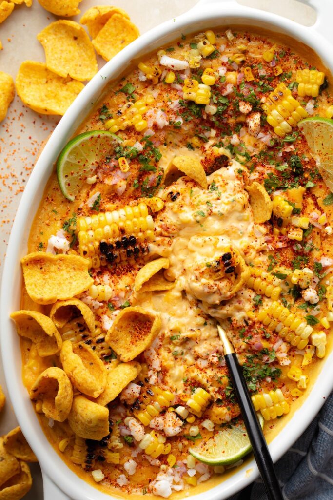 Dipa de milho da rua mexicana vegana